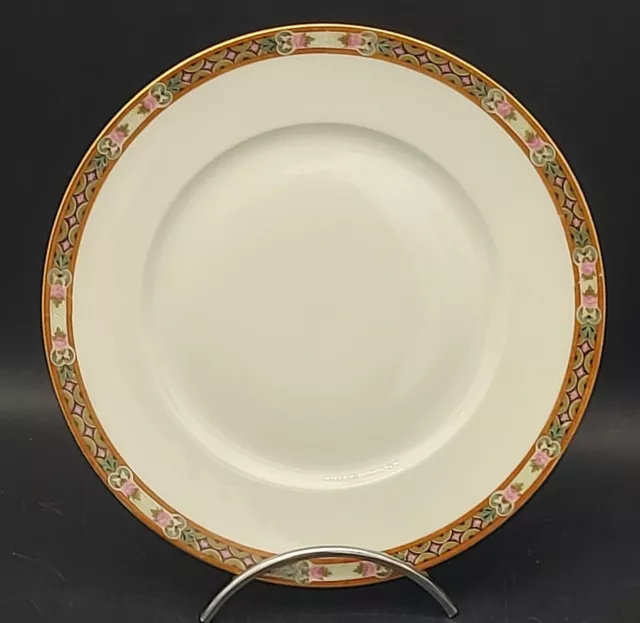 PORCELAINE DE LIMOGES WILLIAM GUERIN ASSIETTE MONTEE A DESSERT GALON ROSES XXème