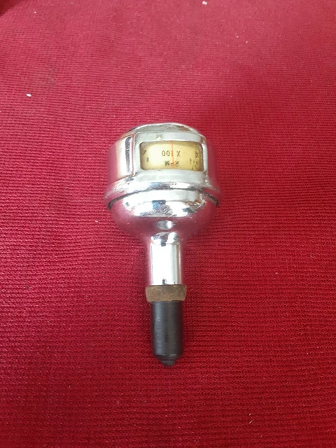 Vintage AC Delco Auto Hand Tachometer RPM Indicator Gauge - Chrome Finish Vintage AC Delco Auto Hand Tachometer RPM Indicator Gauge - Chrome Finish
