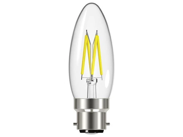 Energizer LED BC (B22) Kerze Filament Nicht Dimmbar Birnen, Warm Weiß 470 Lm 4W