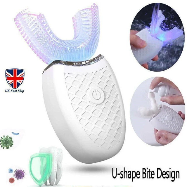 360Degree Ultrasonic Electric Toothbrush U-Shaped Wireless Whitening Brushes NEW
