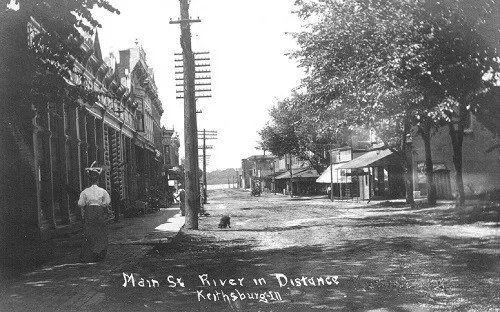 Main Street View Keithsburg Illinois IL Reprint Postcard