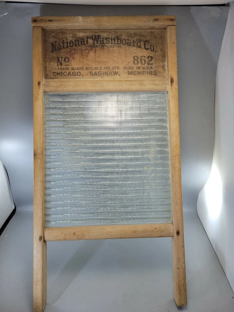 National Washboard GLASS WASH BOARD Co. #862 Top Notch Chicken Primitive