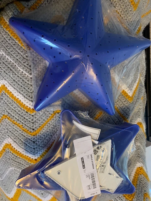 bnwt-ikea-smila-stj-rna-blue-star-wall-lamp-night-light-children-s-moon