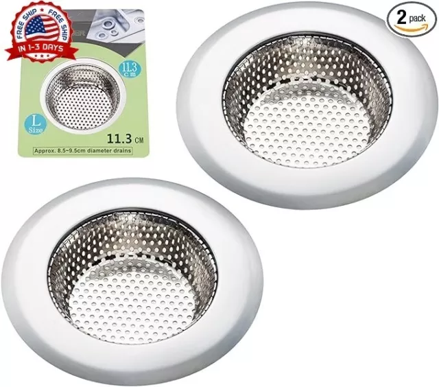 Colador de desagüe para fregadero de cocina de acero inoxidable de 4,5" (paquete de 2)