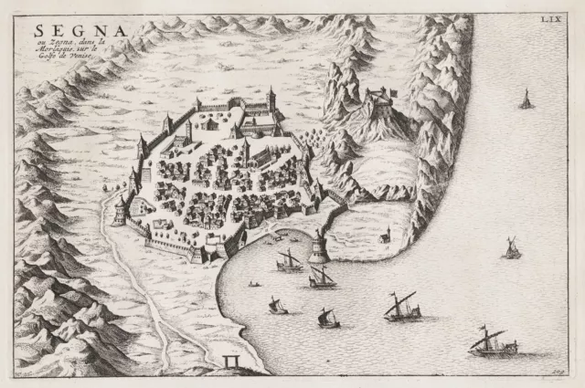 Senj Croatia Kroatien Hrvatska engraving Kupferstich Blaeu Mortier 1704