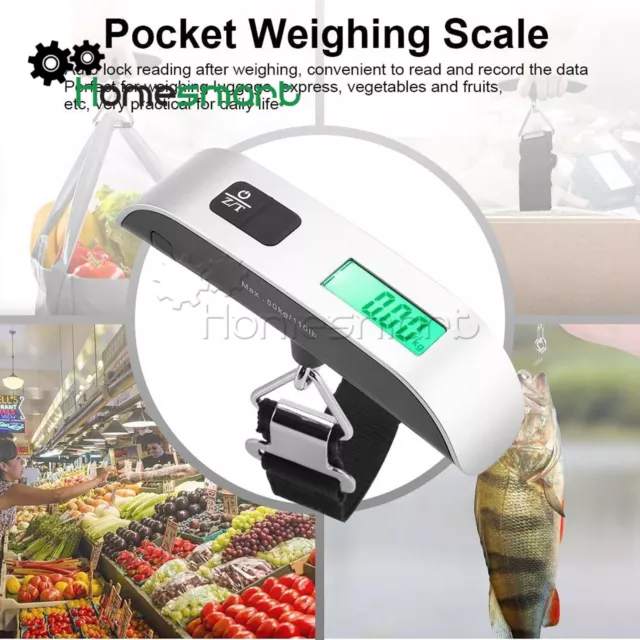 Weight 50kg LCD Digital Travel Hanging Electronic Scale AHS
