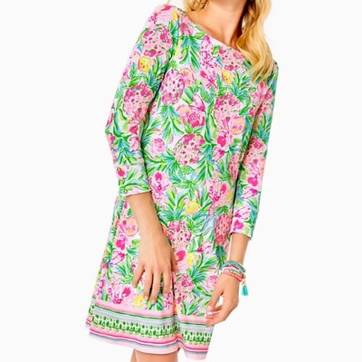 Lilly Pulitzer UPF 50+ Sophie Dress Resort White Pear Nec Engineered Dress. M