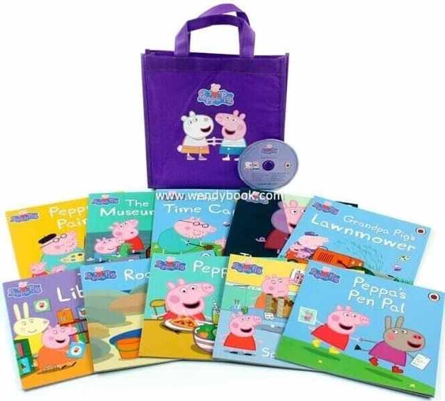 PEPPA PIG COLLECTION 10 Books Set In A Purple Bag Set With A Audio peppa-pig-collection-10-books-set-in-a-purple-bag-set-with-a-audio