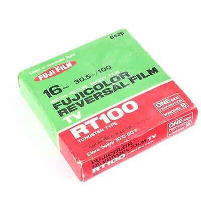 ↑ Película de reversión de TV Fujifilm Fujicolor RT100 tungsteno - 16 mm 100 ft caducada sellada