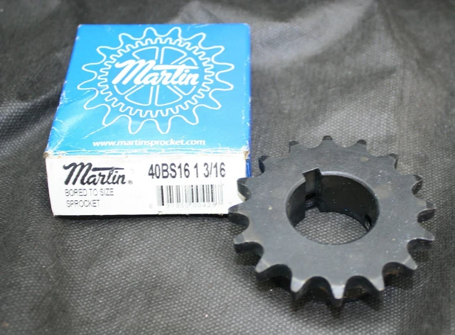 One  Martin 40BS16 1-3/16" Bore Roller Chain Sprocket #40 Chain 16 Tooth NEW