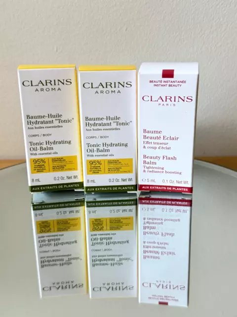 CLARINS sample set 3 pieces "Tonique hydrating body balm + Beauty flash balm"