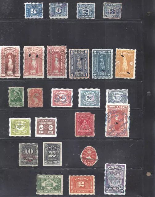 Canada Selection Of Revenue Stamps Bs27733