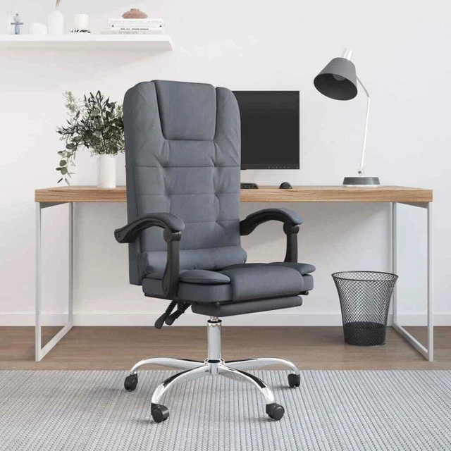 Fauteuil de massage inclinable de bureau Gris foncé Velours