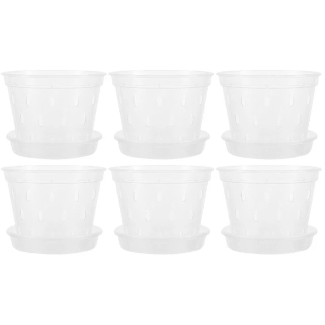 Oliz Blumentopf-Set 6 Größen – Mit Drainagelöchern & Untersetzern, Größen: 8,9 Cm, 4,3 Cm, 12,9 Cm, 14,9 Cm, 14,5 Cm, 18,3 Cm, Weiß, Für Garten, Balkon, Küche