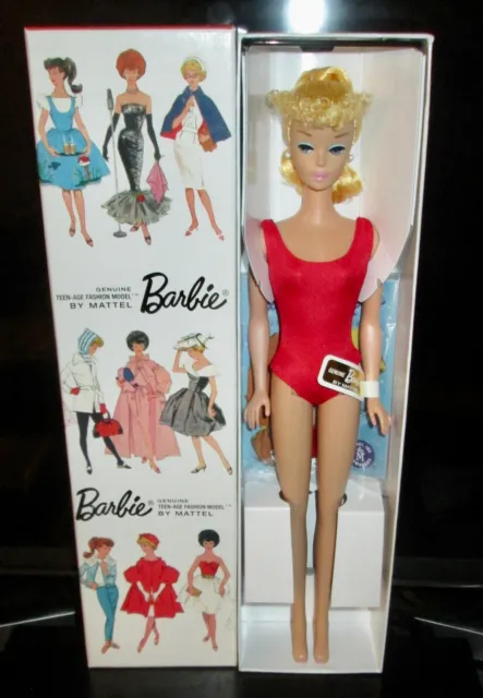 SIGNED 2011 Blonde Let's Play Barbie Reproduction Ponytail With Pink Lips (B)