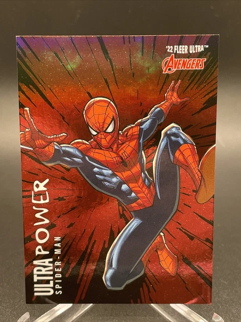2022 Fleer Ultra Marvel Avengers Ultra Power Card #UP-3 Spider-Man Red Foil