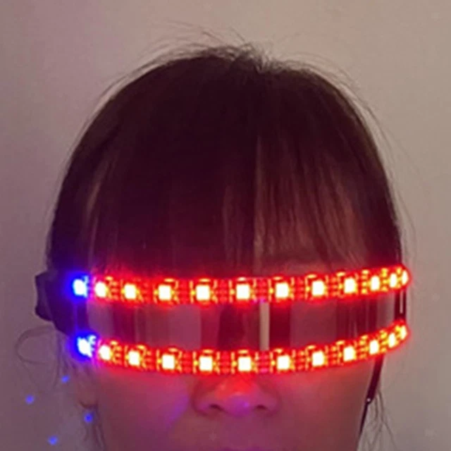 Occhiali LED Steampunk Blu Con Luci - Retro Illuminati Per Rave E Festival - Stylex Party