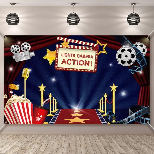 Large Fabric Backdrop For Movie Night Birthday Party Event Awards