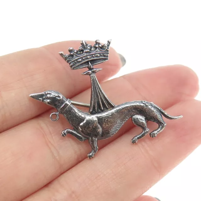 925 Sterling Silver Antique Art Deco Queen Anne of Bretagne's Ermine Pin Brooch