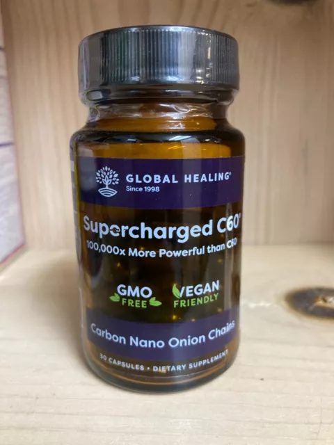 Global Healing Supercharged C60, Anti-Aging, Detox and Longevity Support - 30 Ct