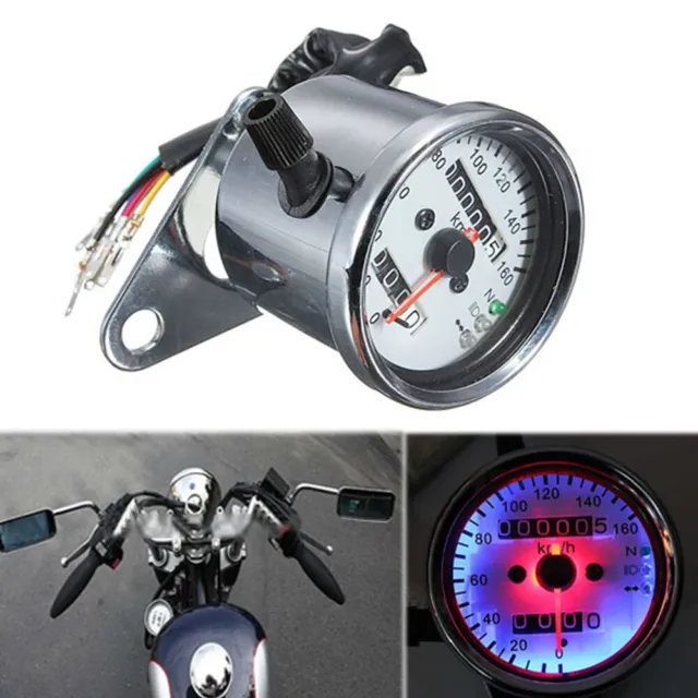 LED Anzeiger Motorrad Tachometer Speedometer für Harley Honda Cafe Racer Km/h