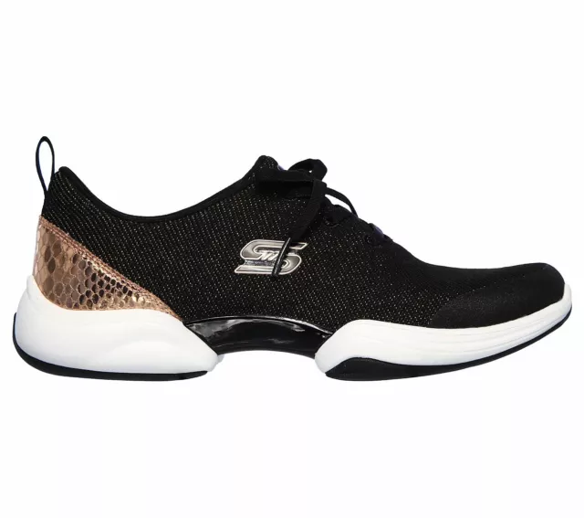 WOMENS SKECHERS SNAZZY Spirit 3389 Black Gold Trainers Trainers