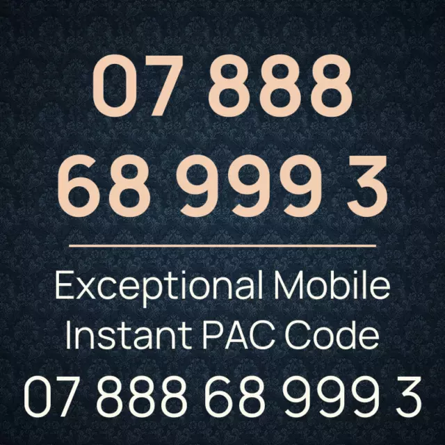 VIP Gold Easy Platinum SIM Mobile Number - 888 999 - Instant PAC Code - D77