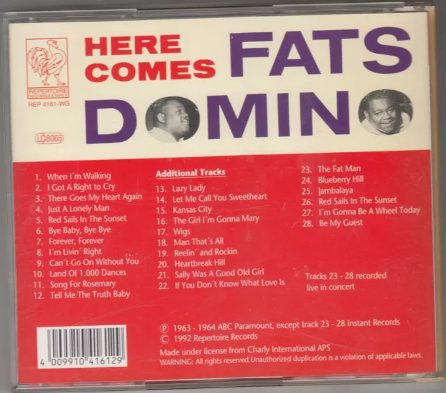 Fats Domino - Here Comes Fats Domino - Repertoire Records REP 4161-WG