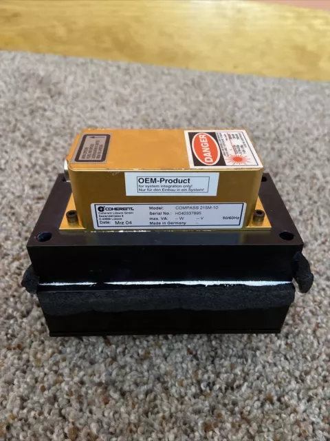 Coherent Compass 215M-10 Laser Head & Heatsink EXCELLENT WORKING!