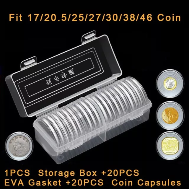 Compact Coin Collection Display Box Display and Protect Your Coins (20 PCS)