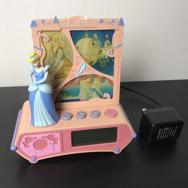 Vintage Disney Cinderella Storytelling Alarm Clock Rare Night Light Dc94516