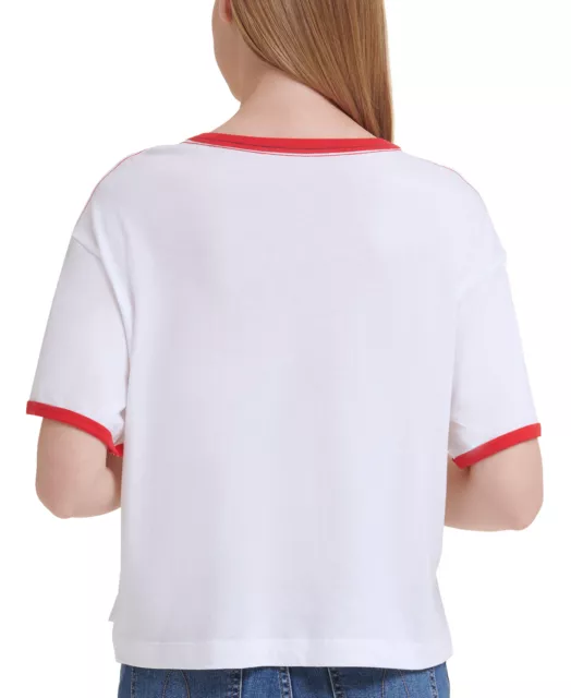 Calvin Klein Jeans Women's Americana Logo T-Shirt (Small, White) 2