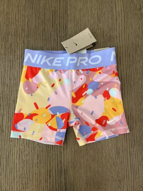 NWT Nike Pro Dri-Fit Big Kids' 3" Ice Cream Athletic Shorts Girls SZ Large