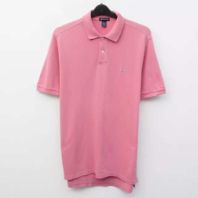 GANT Mens L Polo Rose Coton Été Décontracté Manches Courtes Habillé T-Shirt