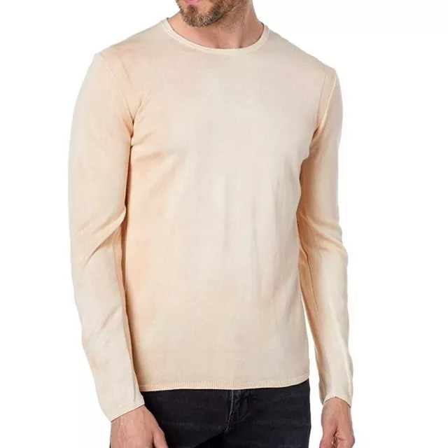 John Varvatos Collection Men's Long Sleeve Hays Fog Wash Crewneck Sweater Adobe