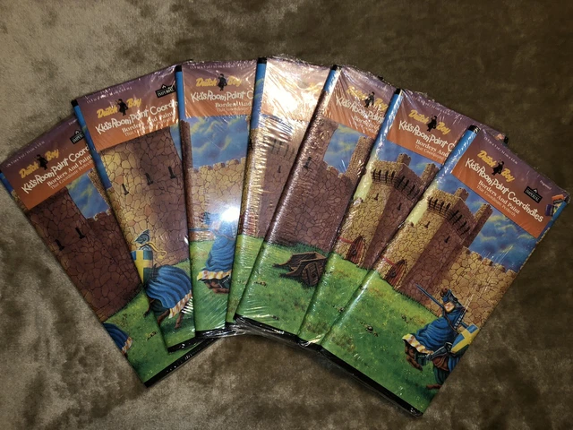 NEW Dutch Boy Kids Room Wallpaper Border Knights Castle Jousting  Lot