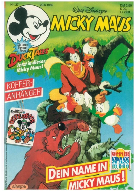 Micky Maus Heft Nr.27-1989 mit allen festen Beilagen ungelesen TOP Z 0-1/1+(M58