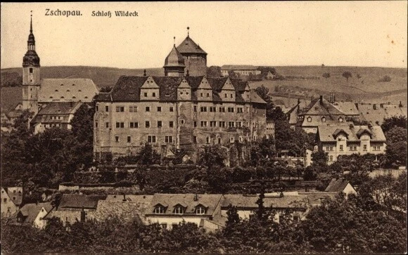 Ak Zschopau im Erzgebirge Sachsen, Schloss Wildeck - 3644556
