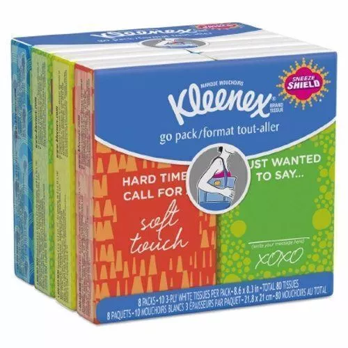 Visage Tissu Kleenex Poche Paquet Blanc 8-3/10 X 21.8cm Compte De 96 Par Kimbe