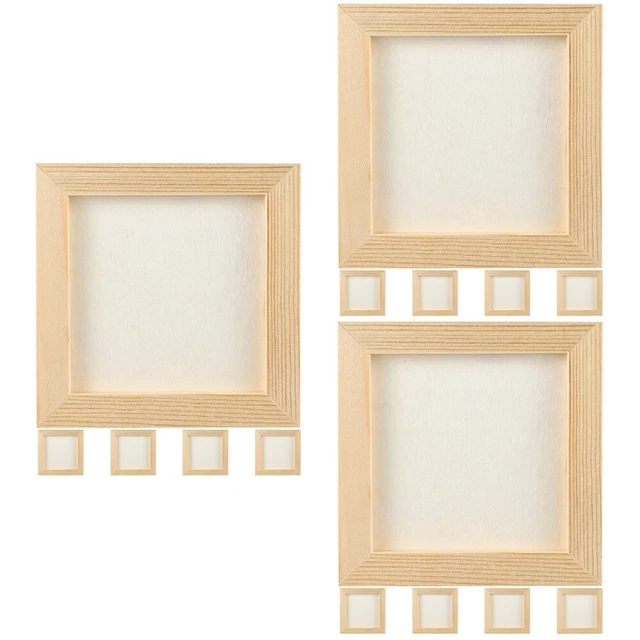15 Pcs Clay Picture Frame Photo Wood Child Unfinished Frames Hanging Unpainted