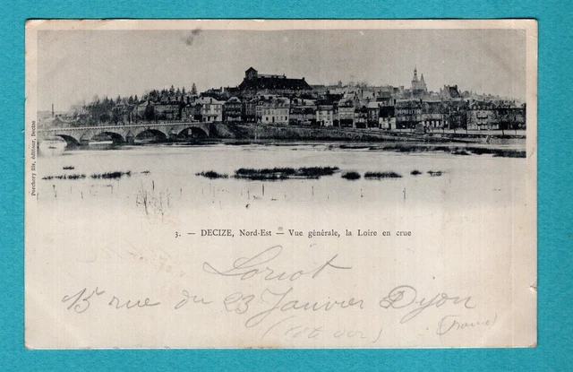 Decize , Nord Est Vue Générale La Loire en Crue CPA , Carte Postale ancienne /Lc