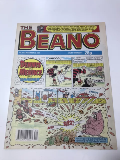 BEANO COMIC - DECEMBER 7th 1991 -GREAT 30th BIRTHDAY GIFT ** INCLUDES GIFT BOX**
