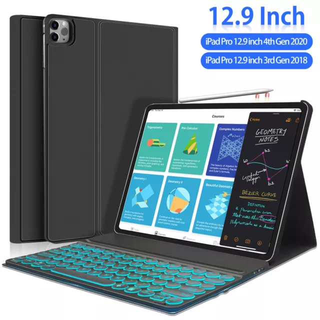 Smart Case With Backlit Keyboard Cover For iPad 10th 9th 8th 7th Gen Air 4 5 Pro 3