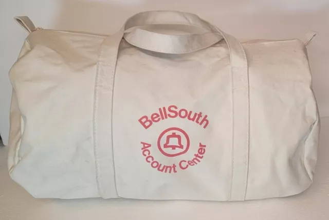 VINTAGE BELLSOUTH HEAVY DUTY CANVAS TOTE Duffel Bag Usa Bell South Baby ...