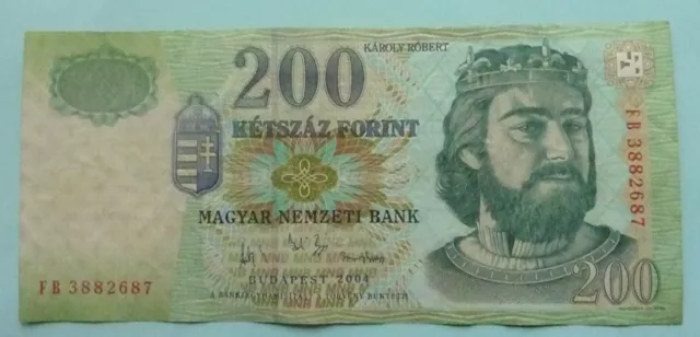 Umlaufgeldschein Banknote Ungarn 200 Forint 2004