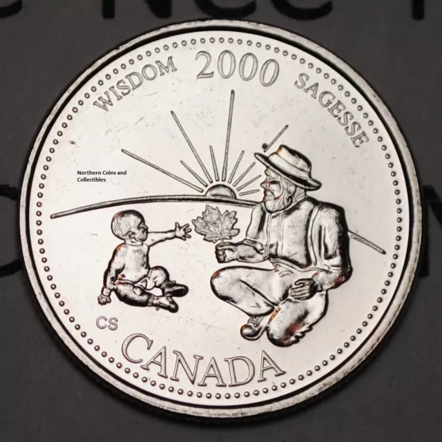 Canada 2000 September Wisdom 25 cents UNC Millenium Series Canadian Quarter