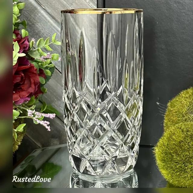 Gorham Crystal Lady Anne Gold Rimmed Highball Vintage Barware Gorham Glass - 1 *
