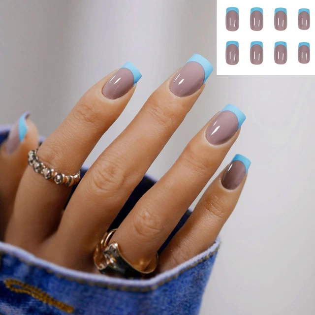 Amovible Pointe des ongles Faux ongles Portable Faux ongles français courts