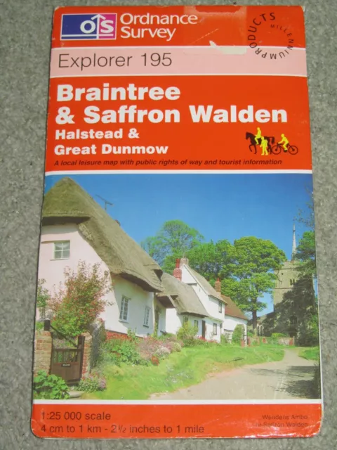 Ordnance Survey Explorer 1:25,000: Sheet 195 Braintree & Saffron Walden - 1998