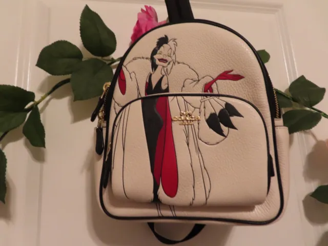 NWT Disney X Coach Cruella Deville Mini Court Backpack (CC158)